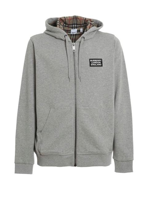 burberry london england hoodie grey